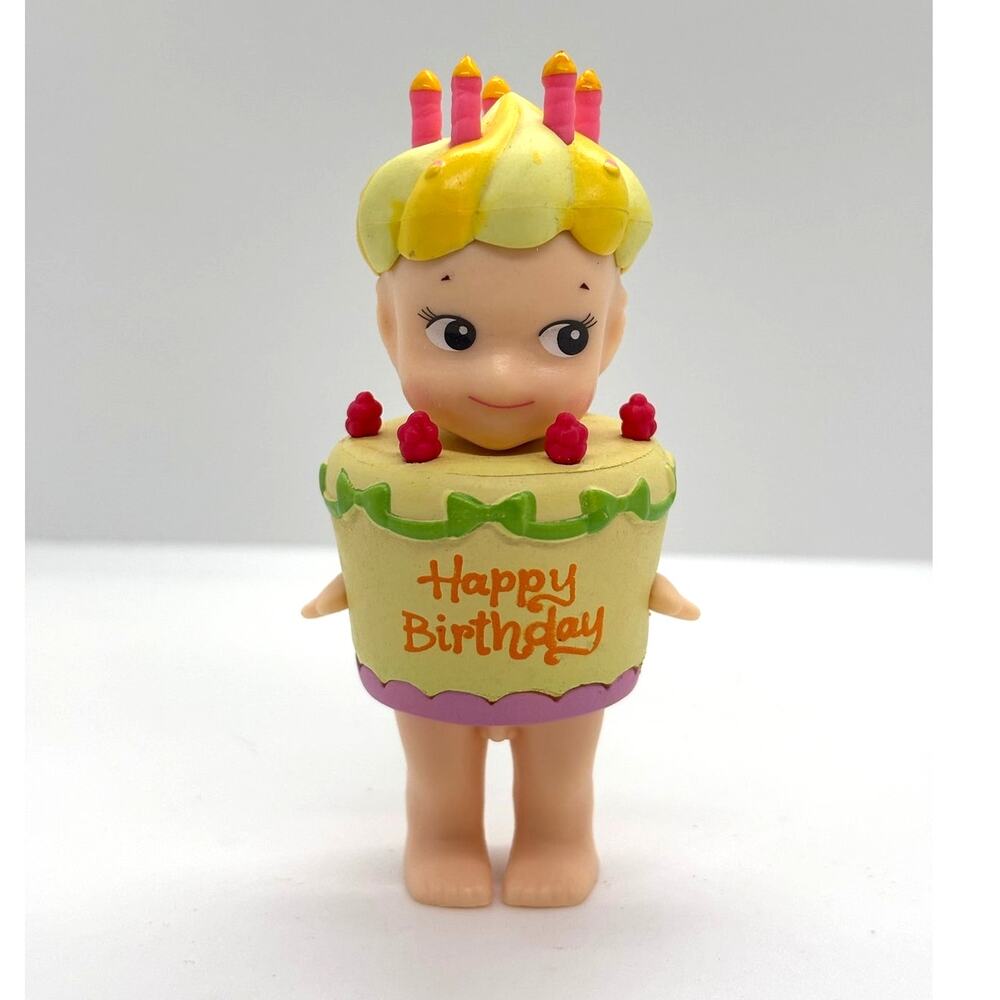 New Unbranded Kewpie/Angel Collectible Mini Figure, Lemon Birthday Cake